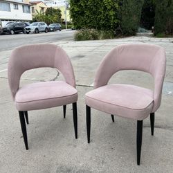 Set Of Two Pink Chairs 