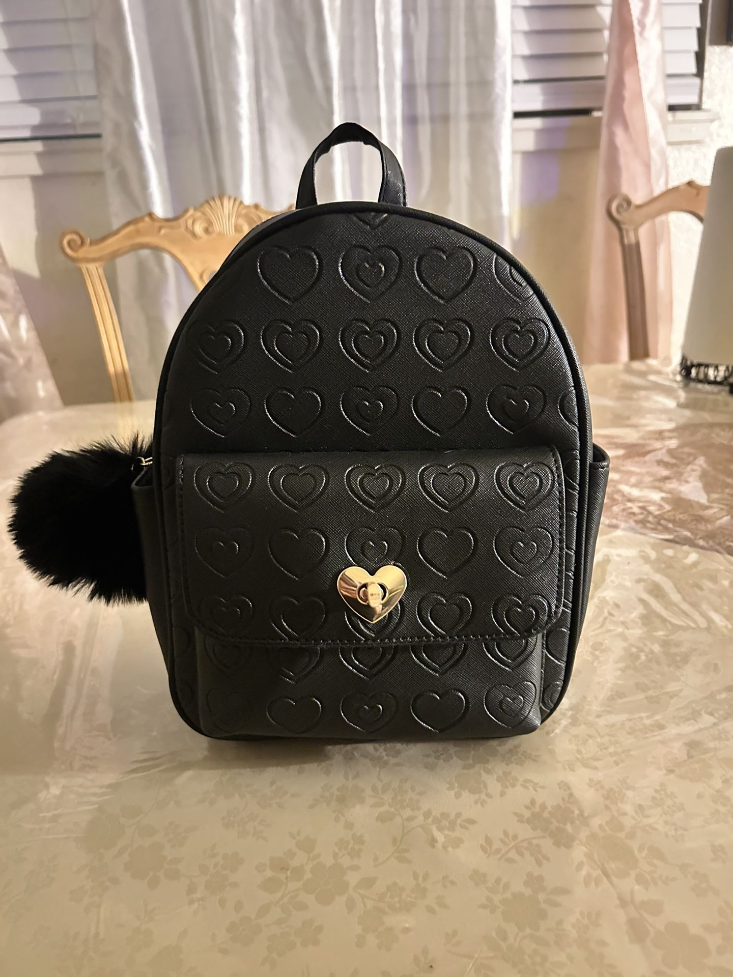 Black mini backpack