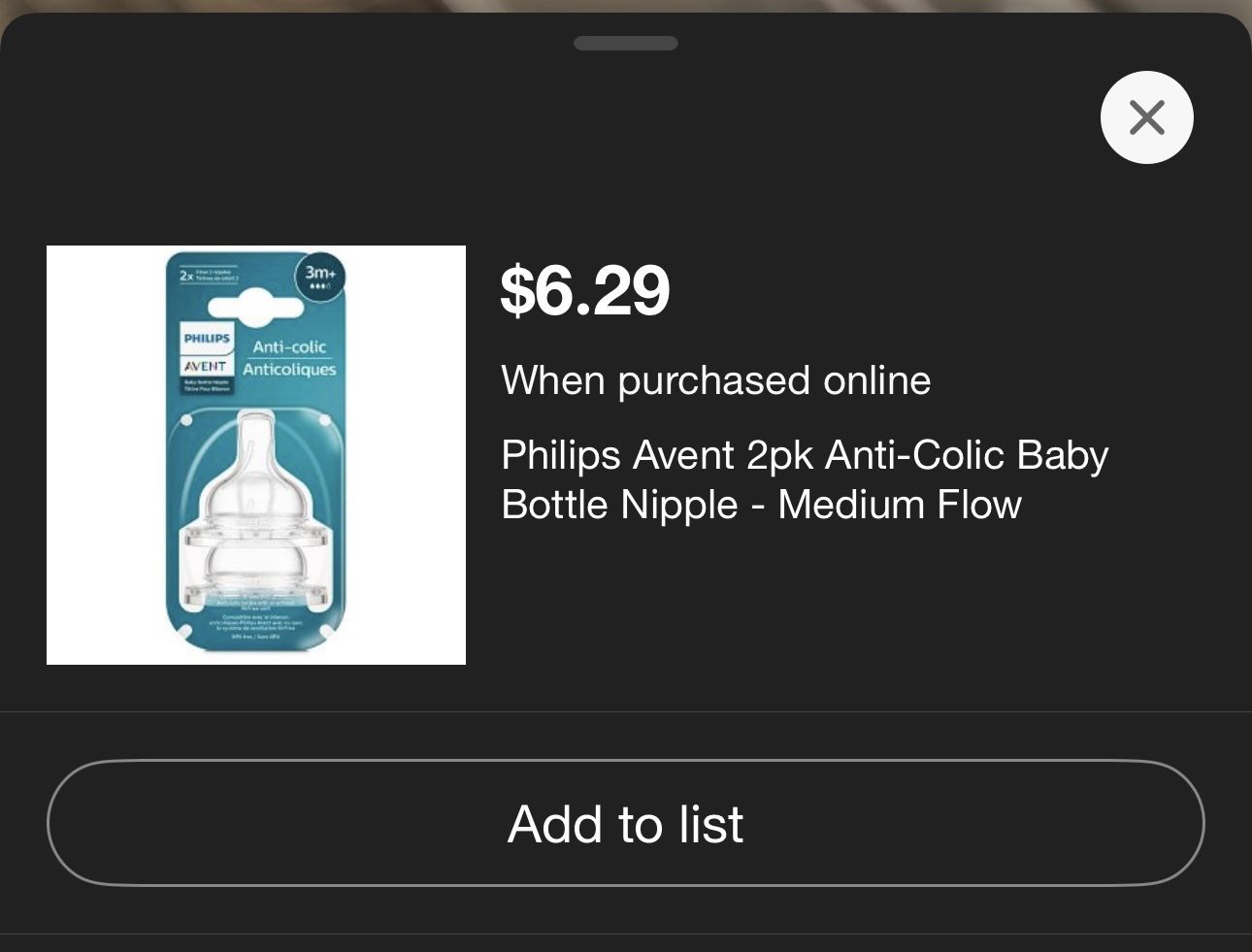 Avent Baby Nipple Bottle 3m+ Anti Colic