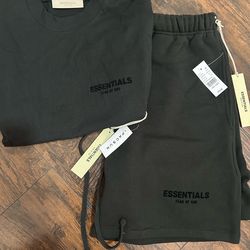 Brand new Essentials shirt/shorts