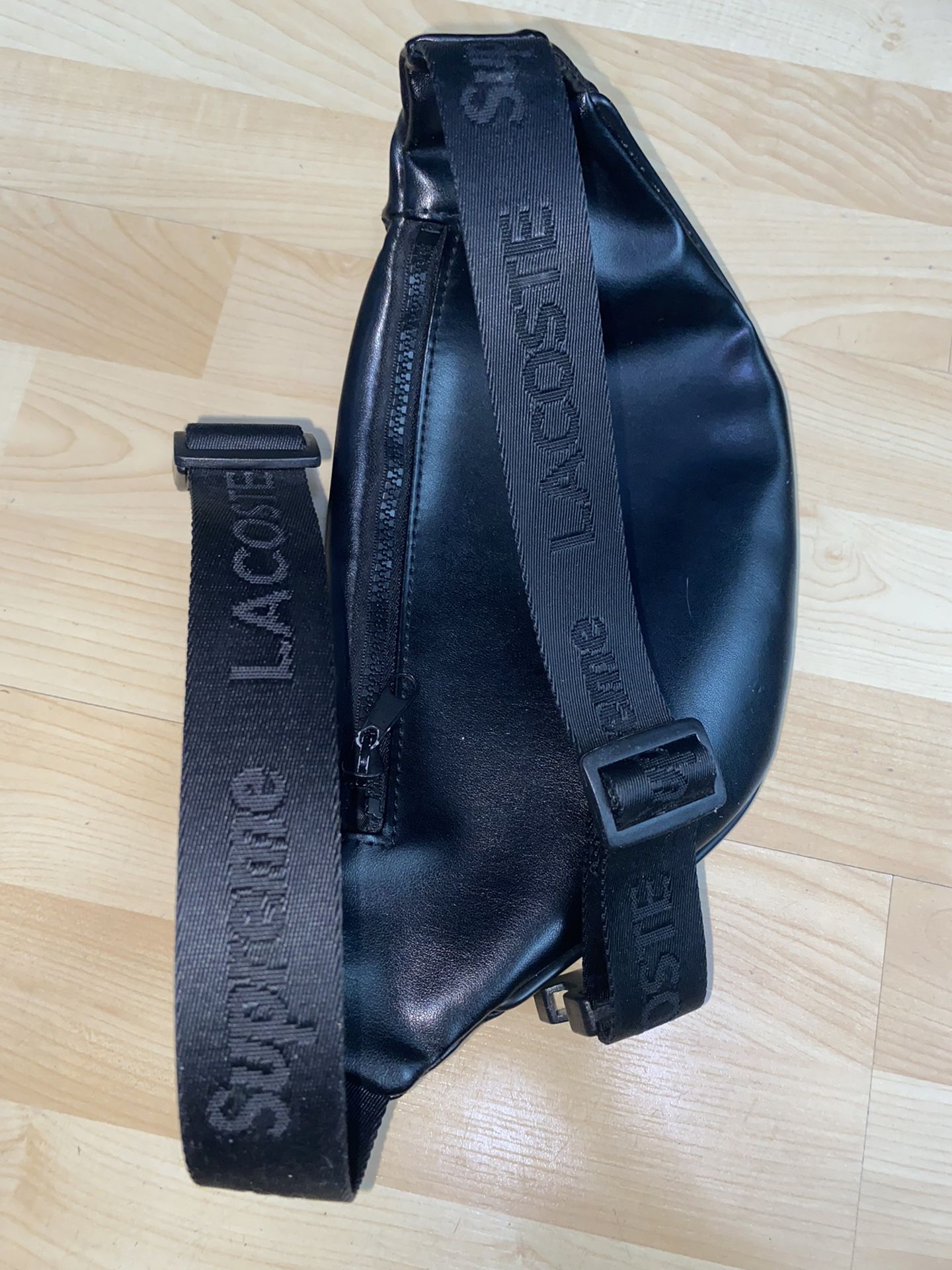 Supreme Lacoste Fanny Bag Black Leather