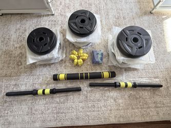 New 44LB Adjustable Dumbbell & Barbell Set
