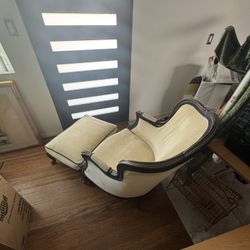 Antique High back Chair With Ottoman 