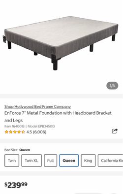 EnForce 7" Metal Foundation – Queen Size (Brand New in Box)
