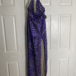 New Purple Evening Sequin Dress