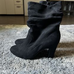 Suede Black Boots
