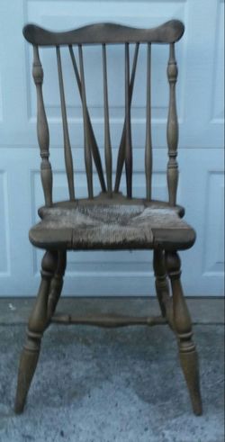 Antique Comb Back Side Chair - Rush Seat