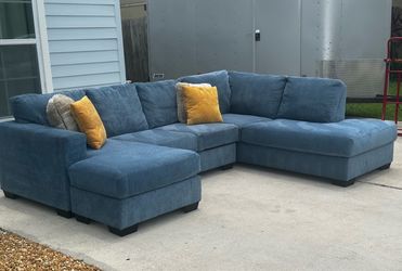 Blue Double Chaise Sectional - Can Deliver 🛻
