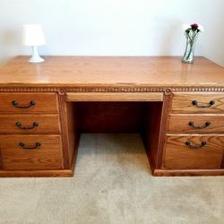 Solid Oak Home Office Desk