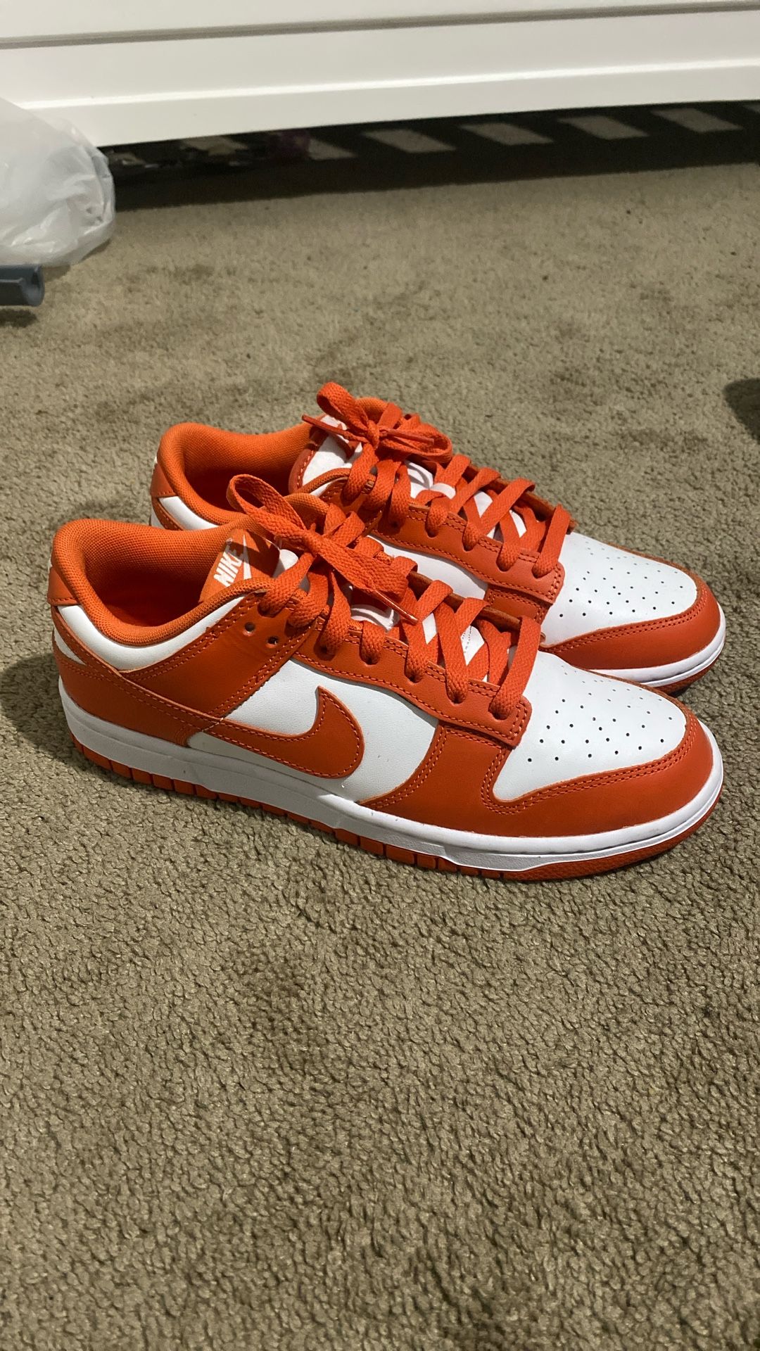 Orange & white Nike Dunks
