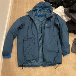 Arcteryx Hooded Men’s Teal Jacket Coat XLarge 