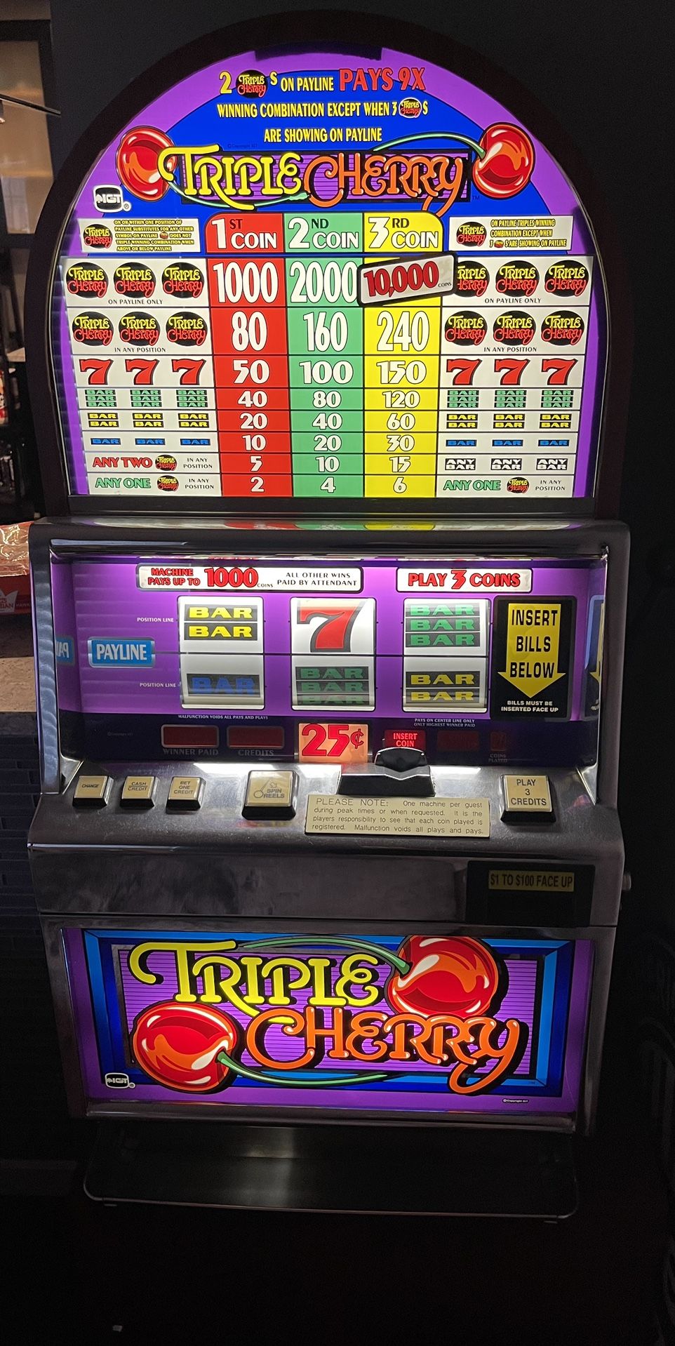 Three Cherry Quarter Slot Machine