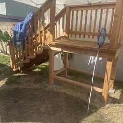 Wooden Staircase With Small Deck