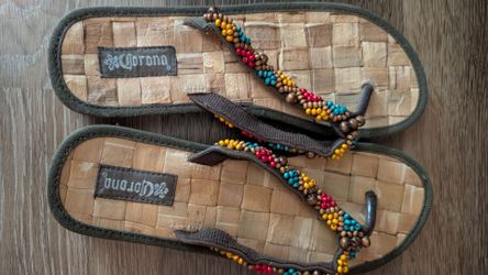 Corona Beaded Sandals Size 6
