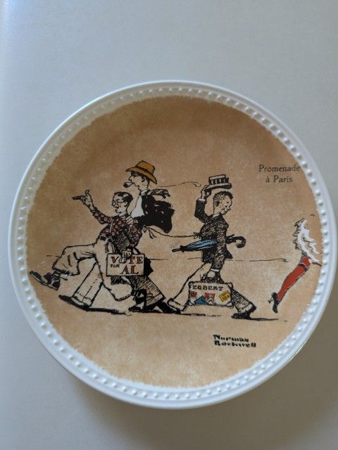Norman Rockwell Promenade A Paris Collector Plate 