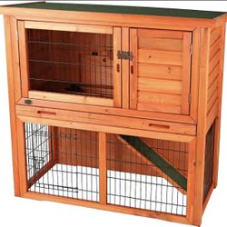 Weather Resistant Rabbit Hutch with Ramp