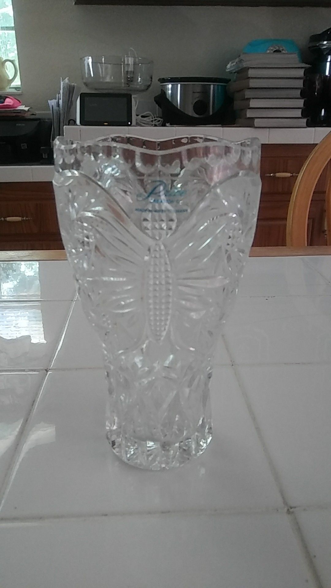 Price Cut Lead Crystal Butterfly Vase