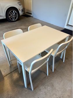 IKEA Melltorp White Dining Table with 4 Chairs
