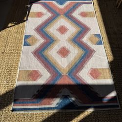 Ruggable Anza Polychrome Tufted Washable Area Rug 3x 5 Southwest Geometric Beige Red Blue Gold 