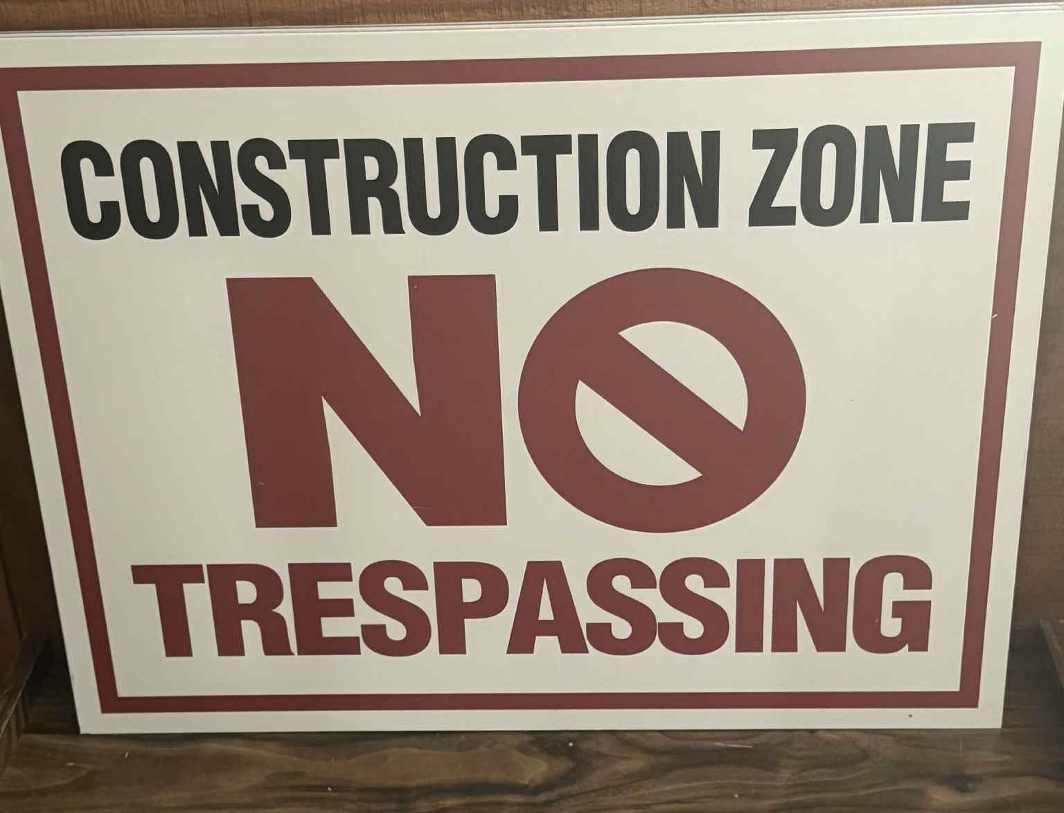 3 large Construction zone sign