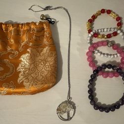 Beaded Crystal Bracelets And Necklace 
