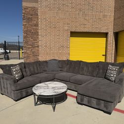 Ashley Furniture Oversized Sectional Sofa w/ Chaise – Modern Gray | Delivery Available