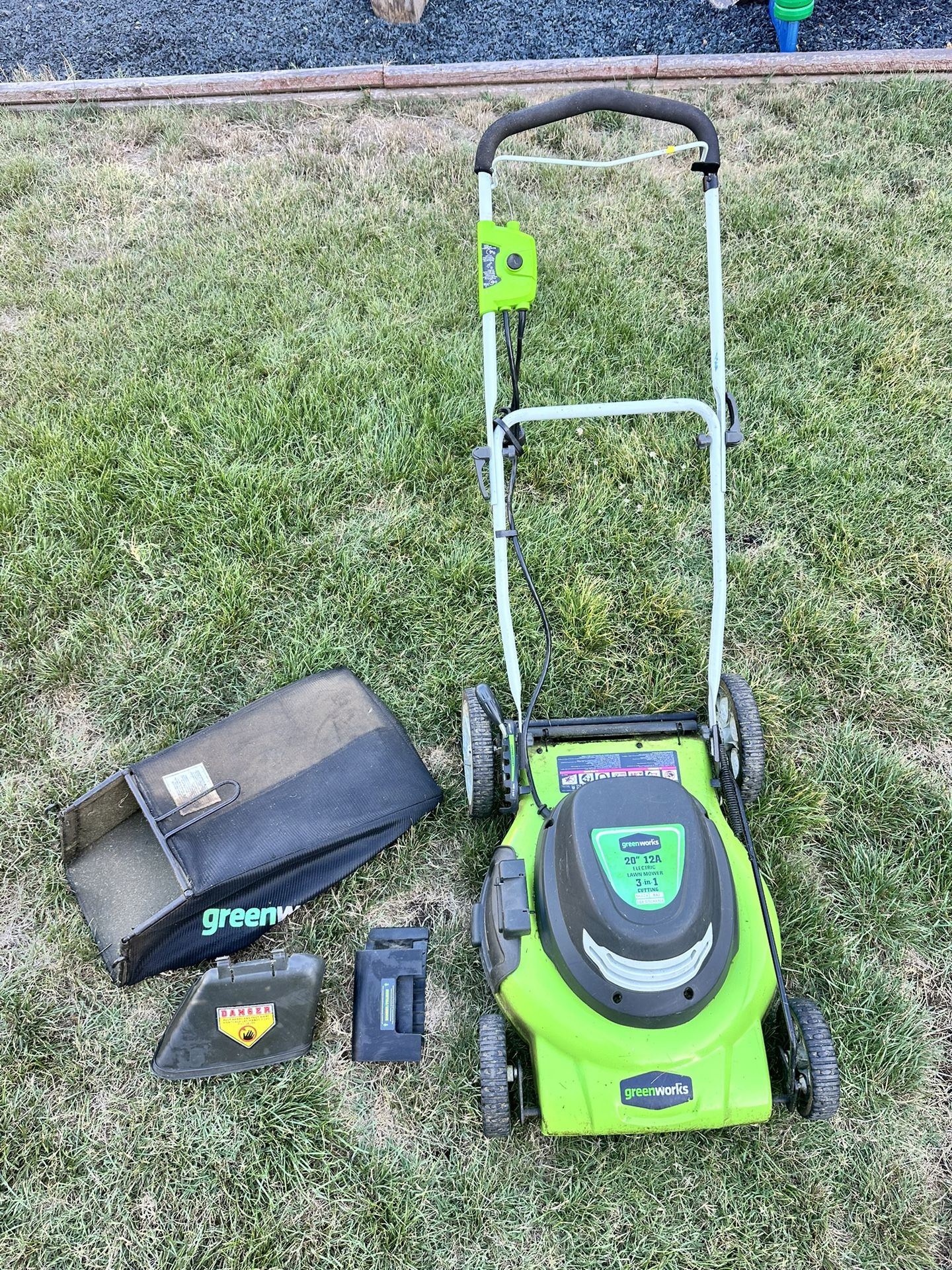 20” 12A Electric Green Works CORDED Lawn Mower