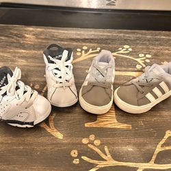 Baby Jordans New 2.5 & Adidas Sz 4 Shoe Lot