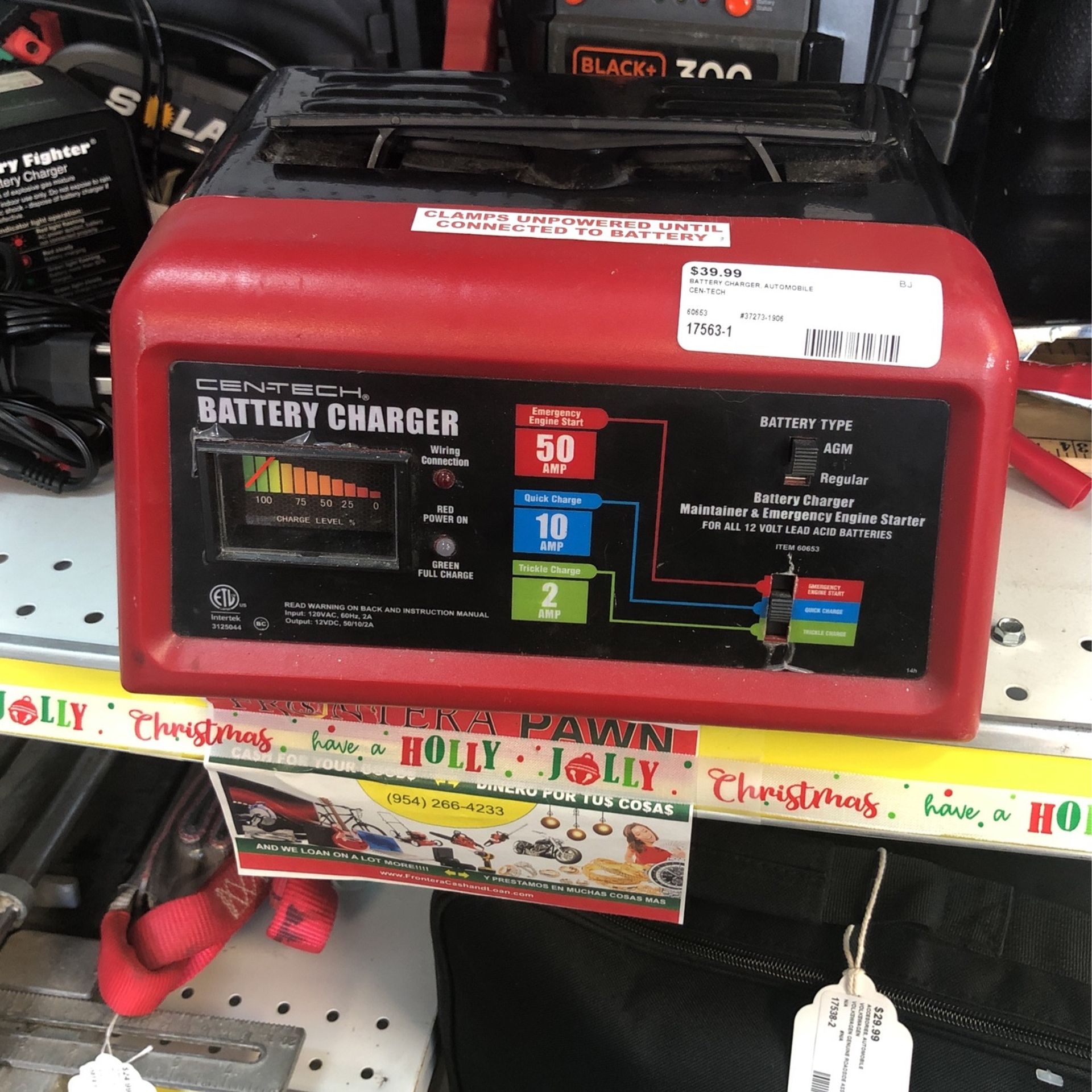 Cen-Tech Battery Charger, $39.99+tax