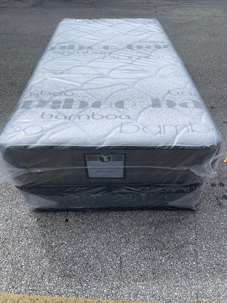 NEW MATTRESS TWIN SIZE PLUSH WITH BOX SPRING 🚚🚚🚚