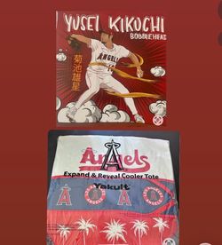Angels bobble head and or cooler bag.  $5 each