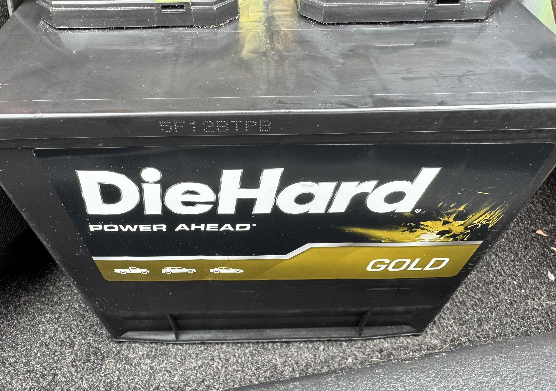 Die Hard Gold Car Battery For Sale W/ Jack Stand