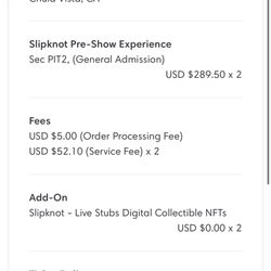 SLIPKNOT TICKETS 