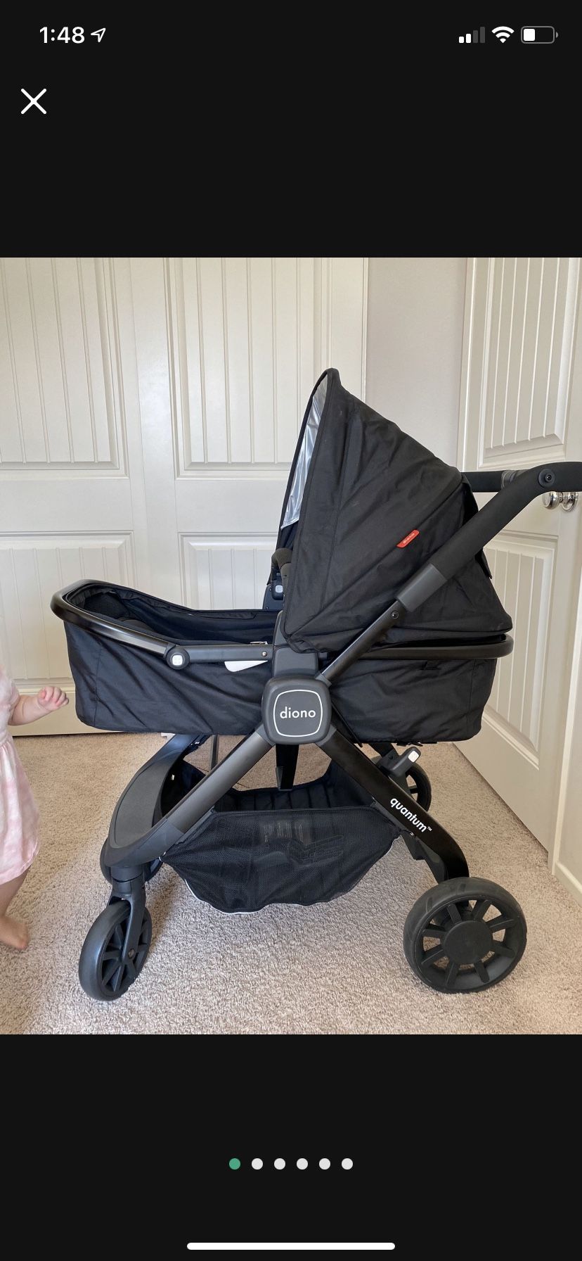 NEW With Tags! Black Diono Luxury Bassinet Stroller