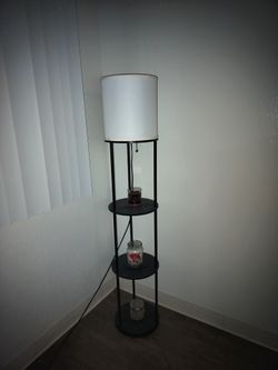 Floor Lamp with Built-In Shelves