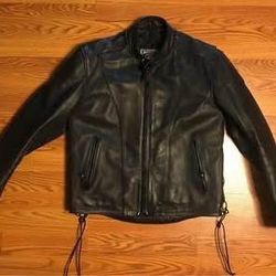 Leather Motorcycle Jacket Size Large 