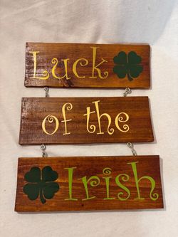 Luck of the Irish Wooden Plaque, St. Patrick’s Day Wall Decor, Custom Made