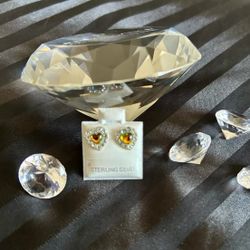 Iridescent Heart Earrings – .925 Silver