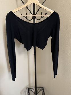 Crop Long Sleeve Tie Back Shirt 