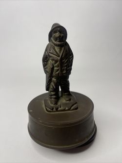1981 Brass Music Box Bearded Fisherman Plays Talk To The Animals