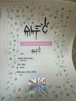 Alec Monopoly Signed Print w/ COA