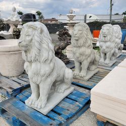 Concrete Stone Large Lion Statue / Cement Garden Lions