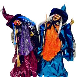 Ganz Vintage 90's Fiber Optic Cackling Light Up Eyes 22" Halloween Witches Rare