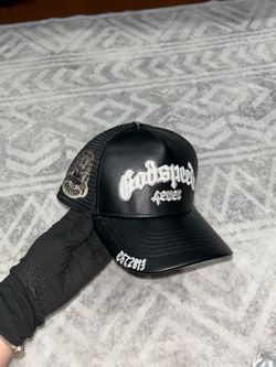 Godspeed leather black trucker cap