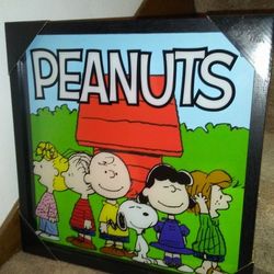 Snoopy Peanuts Gang Wall Framed Picture! Reverse Glass Picture! Brand 