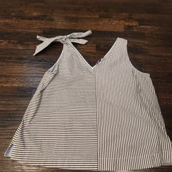 Vineyard Vines Soiree Stripe Bow Top Sleeveless Tunic XLarge