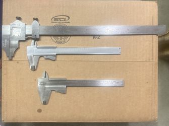Lot of Machinist Vernier Calipers – 6”, 8”, 12”