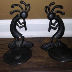 Vintage Heavy Black Candle Holders Small In Size (they Hang On The Wall)