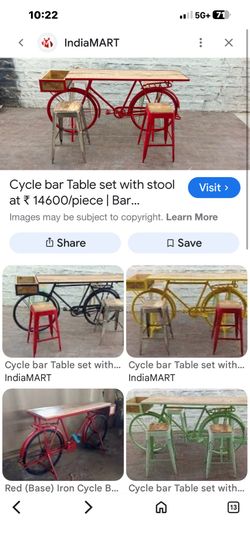 Used. Yellow Cycle bar table