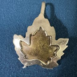 Vintage Bolo Tie Holder 925 Silver Mexico Some Wear Maple Leaf